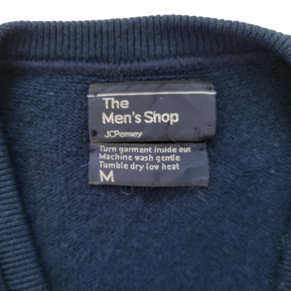 Vintage JCPenny dark blue sweater vest Men M - Picture 3 of 3